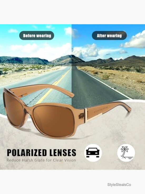 Polarized Wrap Around Sunglasses UV400 Protection Womens main image 6